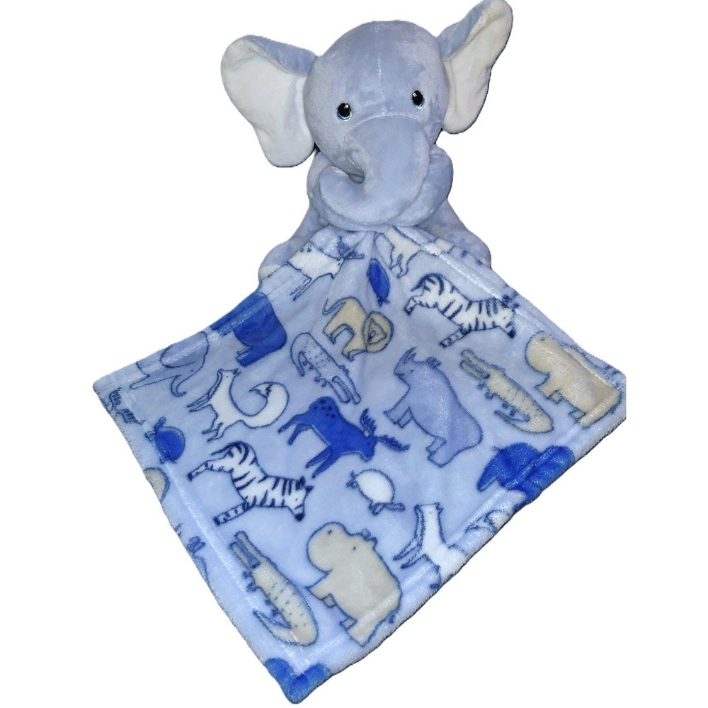 Blue Elephant Plush Adorable Lovey Little Beginnings Cuddles Security Blanket